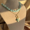 Aquamarine Pearl Charm Necklace