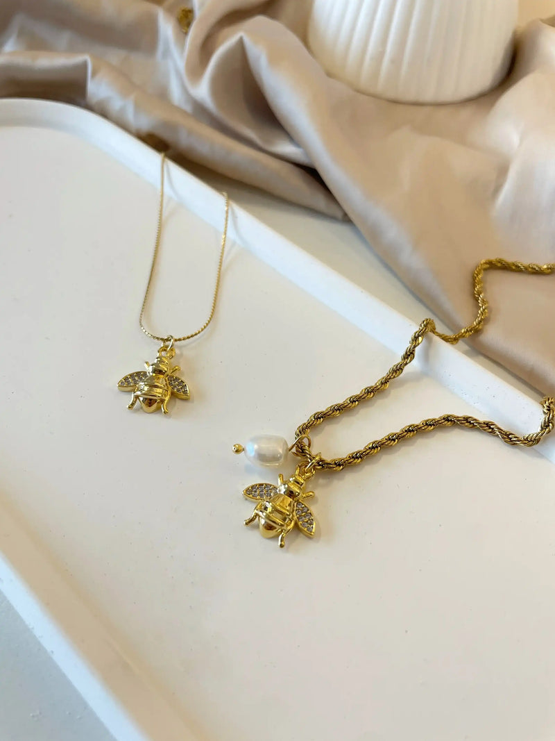 Bee Pearl Necklace