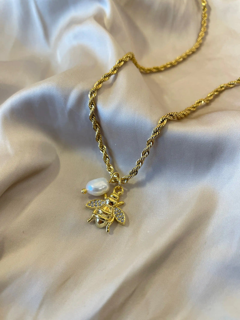 Bee Pearl Necklace