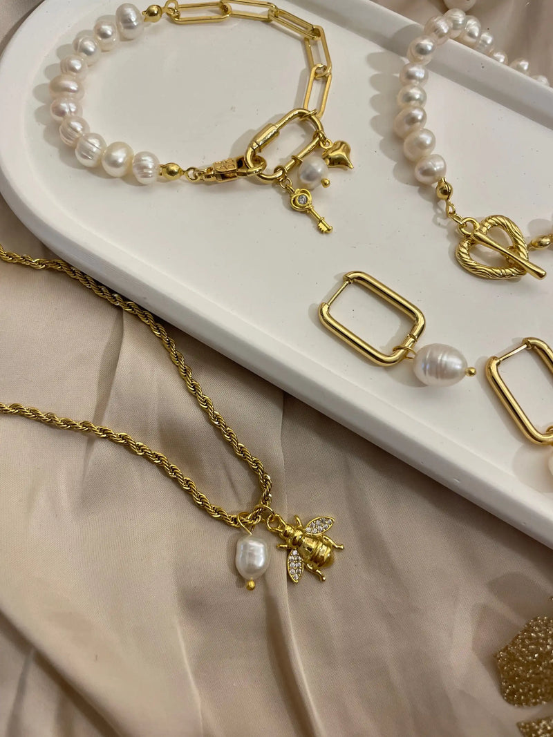Bee Pearl Necklace