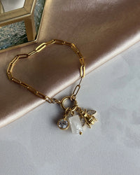 Moonstone Bee Charm Bracelet - thumbnail 2