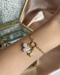Moonstone Bee Charm Bracelet - thumbnail 1