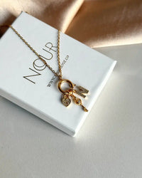 Key Letter Heart Charm Necklace - thumbnail 2