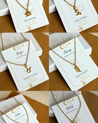 Zodiac Heart Letter Necklace - thumbnail 10
