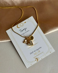 Zodiac Heart Letter Necklace - thumbnail 4
