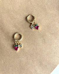Strawberry Heart Hoop Earrings - thumbnail 1