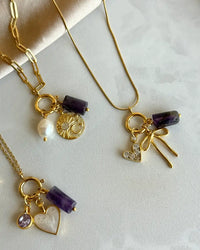 Amethyst Charm Necklaces - thumbnail 1