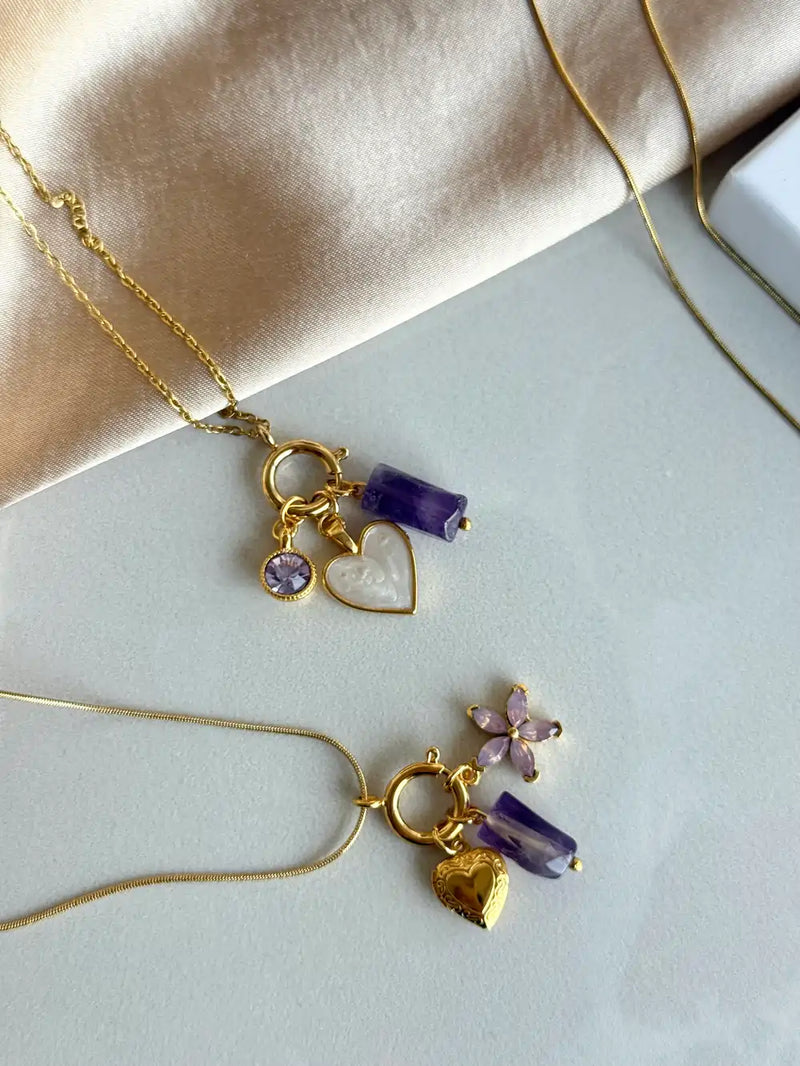 Amethyst Charm Necklaces