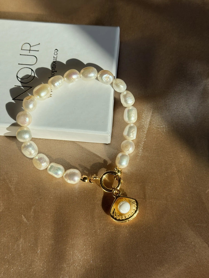 Pearl Ring Charm Bracelet