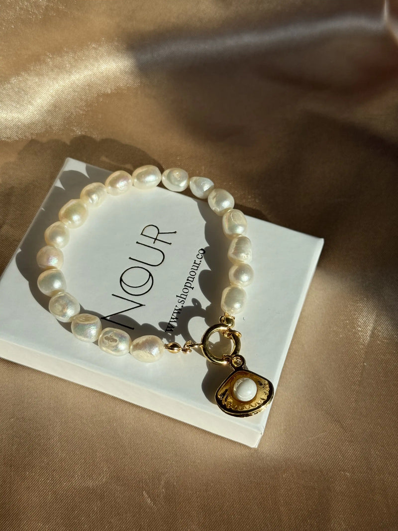 Pearl Ring Charm Bracelet