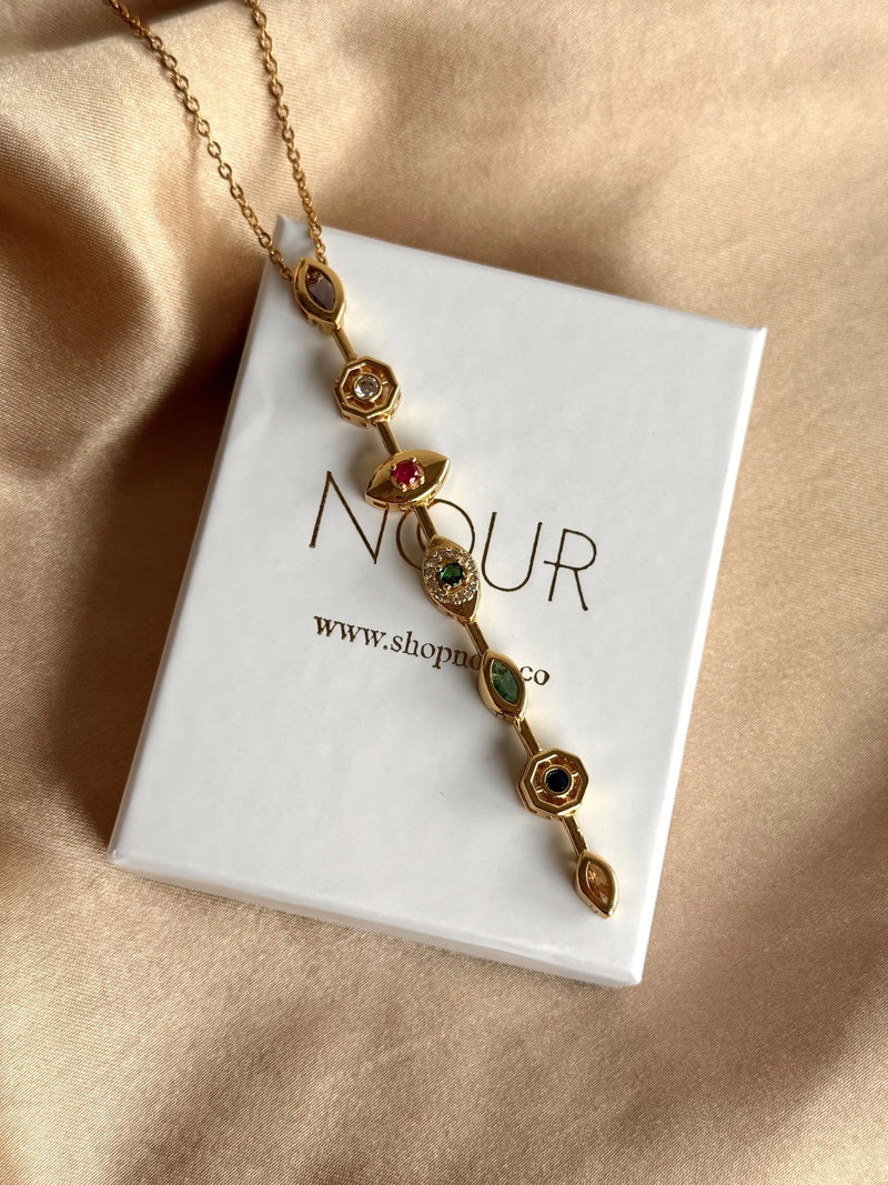 Colorful Eye Y Necklace