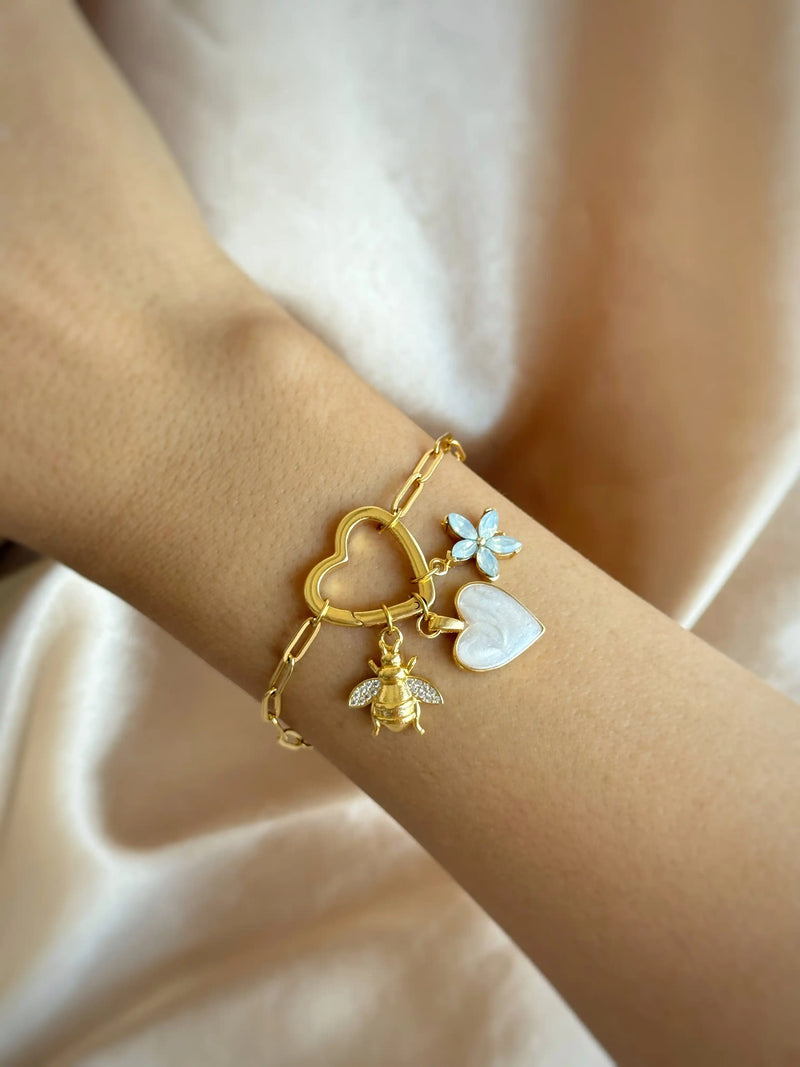 Design a Ring Heart Charm Bracelet