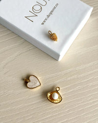 Pearl White Heart Charm - thumbnail 2