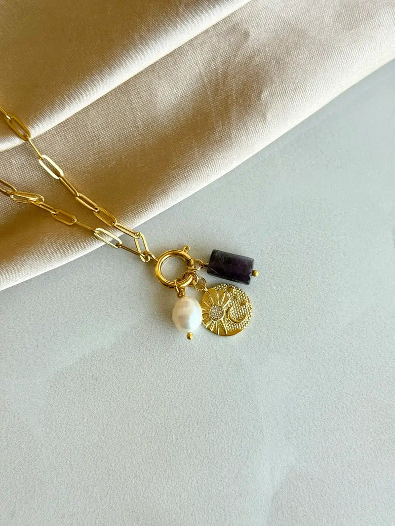 Amethyst Charm Necklaces