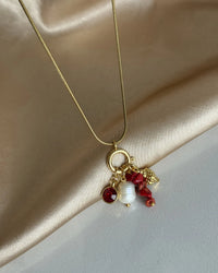 Coral Pearl Charm Necklace - thumbnail 2