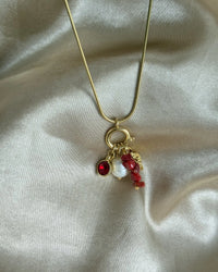 Coral Pearl Charm Necklace - thumbnail 3