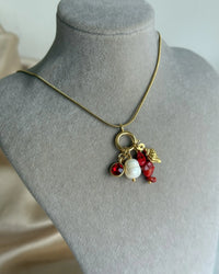 Coral Pearl Charm Necklace - thumbnail 6