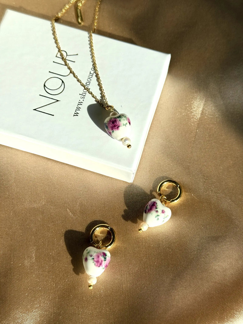 Porcelain Heart Earrings