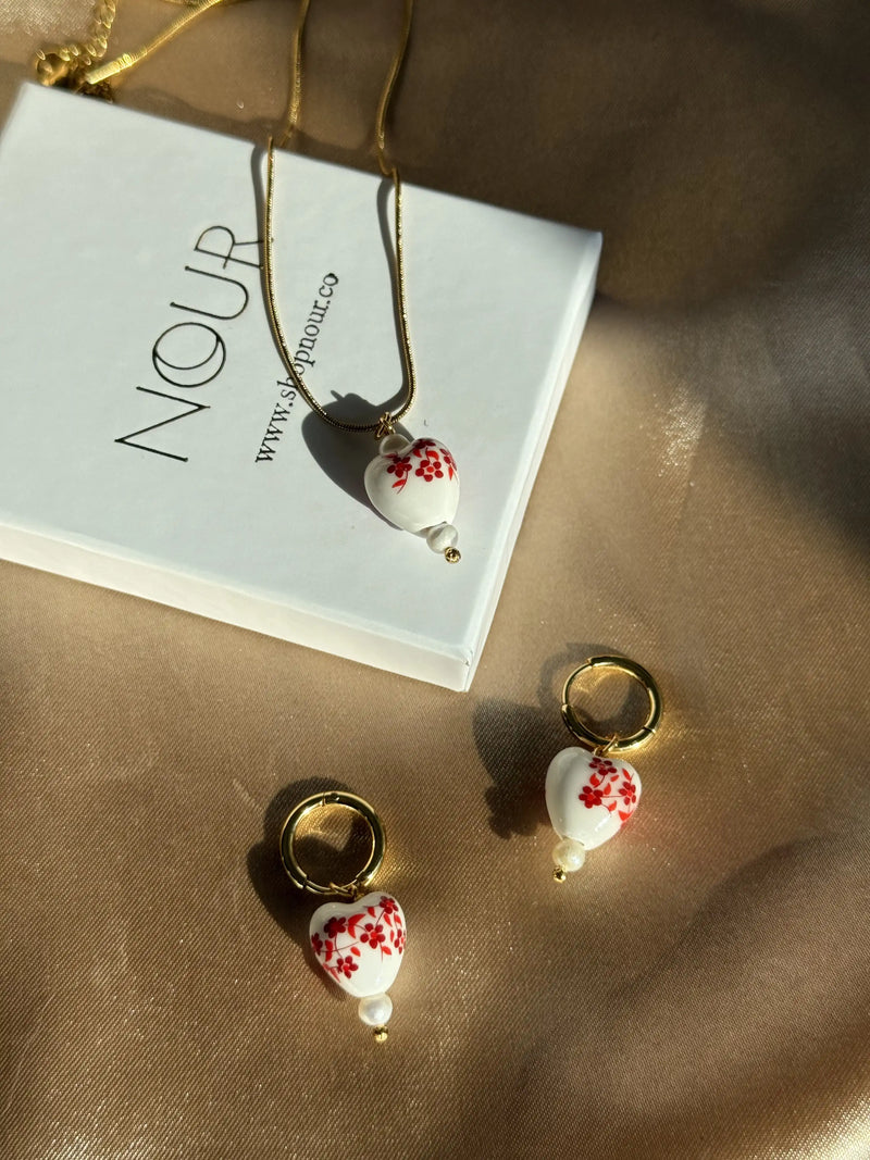 Porcelain Heart Earrings