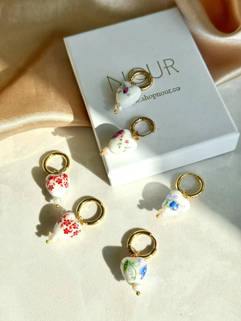 Porcelain Heart Earrings