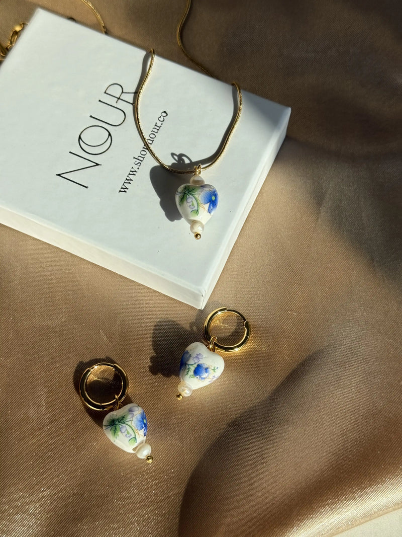 Porcelain Heart Earrings