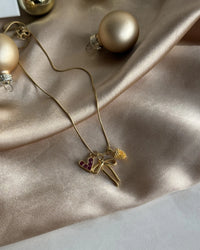 Ribbon Heart Christmas Necklace - thumbnail 3