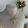 Ribbon Heart Christmas Necklace