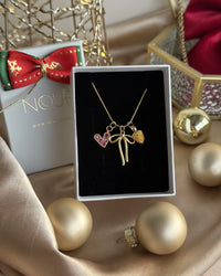 Ribbon Heart Christmas Necklace - thumbnail 2